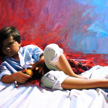Pintura titulada "El Descanso" por Jose Higuera, Obra de arte original, Oleo