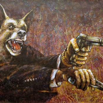 Schilderij getiteld "Confrontacion I" door Lorenzo, Origineel Kunstwerk, Acryl