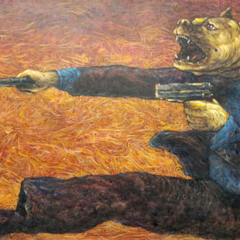 Pintura intitulada "Confrontacion II" por Lorenzo, Obras de arte originais, Acrílico