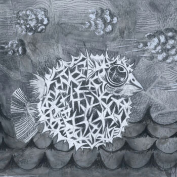 Картина под названием "To the bones, puffe…" - José Luis Montes, Подлинное произведение искусства, Карандаш