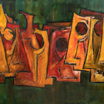 Pittura intitolato "Rostros sin Rostro…" da José Manuel Chamorro Chamorro, Opera d'arte originale, Olio Montato su Telaio pe…
