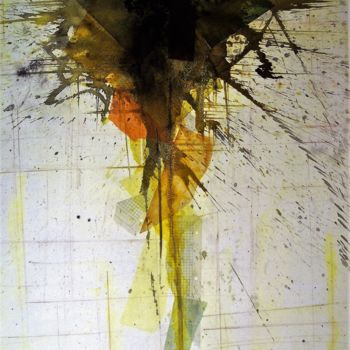 Pittura intitolato "negra flor (Amarill…" da José Manuel Salazar, Opera d'arte originale, Inchiostro