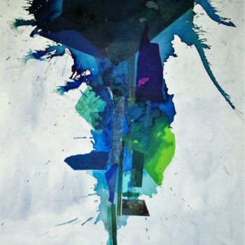 제목이 "negra flor (Azul)"인 미술작품 José Manuel Salazar로, 원작, 잉크