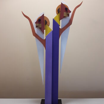Escultura titulada "EN CUERPO Y ALMA" por José Manuel Solares, Obra de arte original, Madera