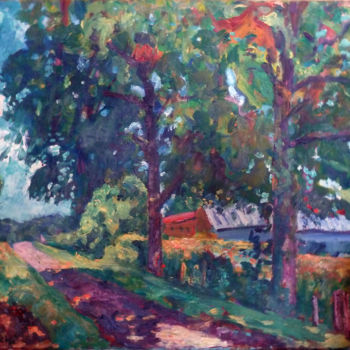 Painting titled "La ferme chez Bobet" by Nowacki, Original Artwork