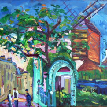 Painting titled "Le Moulin de la Gal…" by Nowacki, Original Artwork, Oil