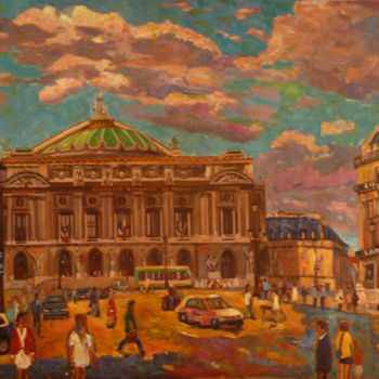 Painting titled "L'OPERA GARNIER, PA…" by Nowacki, Original Artwork, Oil