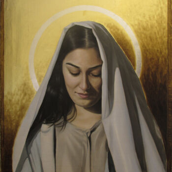 Peinture intitulée "Vergine Maria" par José Pedro Santos Almeida, Œuvre d'art originale, Huile