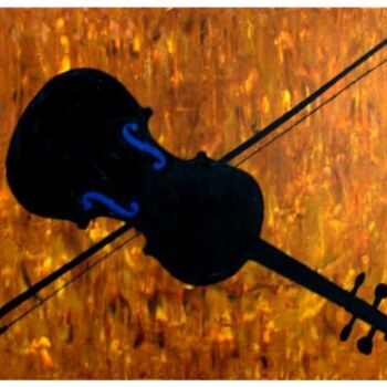 Schilderij getiteld "GLOOMY VIOLIN" door José Pedro, Origineel Kunstwerk