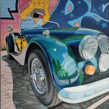 Painting titled "Homer at the Morgan" by Jose Ramon Muro Pereg (JRMuro), Original Artwork, Oil