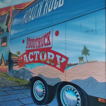 Malarstwo zatytułowany „Road & Roll” autorstwa Jose Ramon Muro Pereg (JRMuro), Oryginalna praca, Olej Zamontowany na Drewnia…