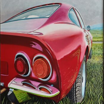Painting titled "Opel GT 1900" by Jose Ramon Muro Pereg (JRMuro), Original Artwork, Oil
