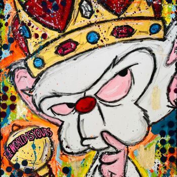 Painting titled "King Brain" by Jose Rivera, Original Artwork, Acrylic