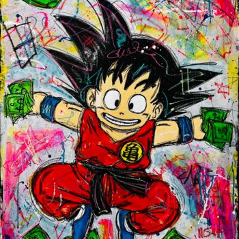 Картина под названием "Gokus Grasp" - Jose Rivera, Подлинное произведение искусства, Акрил Установлен на Деревянная рама для…