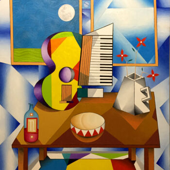 Pintura intitulada "Mesa de Músico XXXII" por José Roberto Teixeira Leite Junior, Obras de arte originais, Óleo Montado em P…