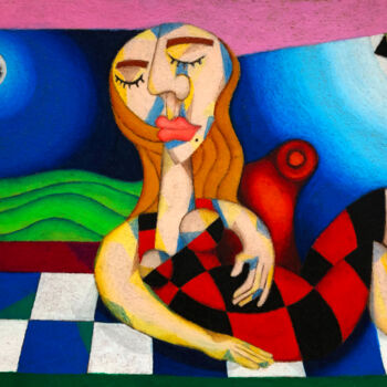 Pintura titulada "Mãe" por José Roberto Teixeira Leite Junior, Obra de arte original, Pastel
