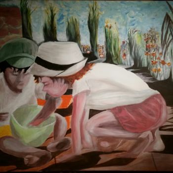 Malerei mit dem Titel "Regarde" von Jose Sousa, Original-Kunstwerk, Acryl