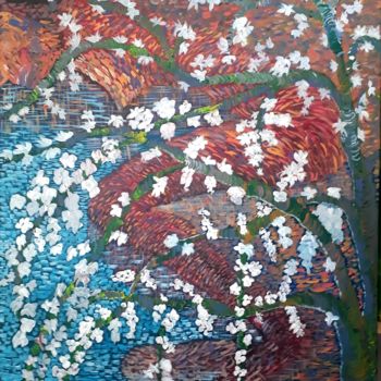 Картина под названием "Les cerisiers" - Jose Sousa, Подлинное произведение искусства, Акрил