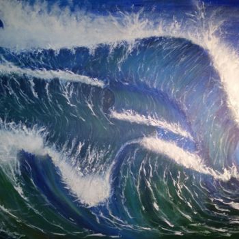 Peinture intitulée "La grande vague" par Jose Sousa, Œuvre d'art originale, Acrylique