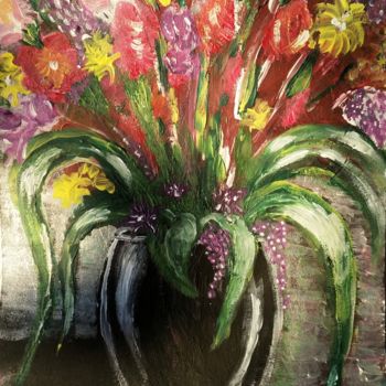 Painting titled "Bouquet" by Jose Sousa, Original Artwork, Acrylic