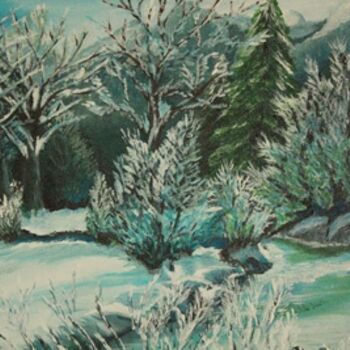 Pittura intitolato "hivernal" da José Van Houteghem, Opera d'arte originale