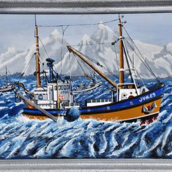 Pintura titulada "Pêcheur d' Islande" por José Van Houteghem, Obra de arte original, Acrílico