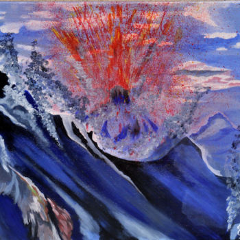 Painting titled "Eruption" by José Van Houteghem, Original Artwork, Acrylic