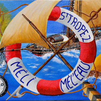 Peinture intitulée "Meli-mel-eau" par José Van Houteghem, Œuvre d'art originale, Acrylique