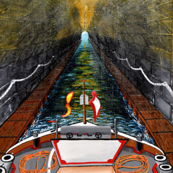 「Tunnel」というタイトルの絵画 José Van Houteghemによって, オリジナルのアートワーク, アクリル