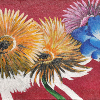 Peinture intitulée "flowers" par José Van Houteghem, Œuvre d'art originale, Acrylique