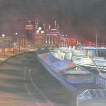 Painting titled "Arrivée à Istanbul…" by José Audas, Original Artwork, Acrylic