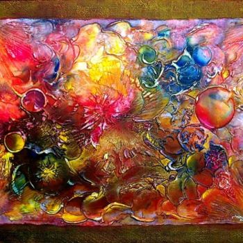 Painting titled "Caos e Cor" by Jose Barbosa, Original Artwork, Oil