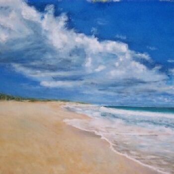 Painting titled "Cloud over Beach" by José Carrilho, Original Artwork, Oil