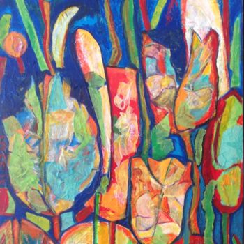 Peinture intitulée "Tulipes" par Jose Chalendar, Œuvre d'art originale