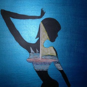 Картина под названием "flash in blue" - Jose Curti, Подлинное произведение искусства
