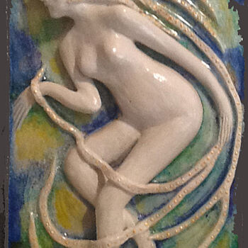 "Sirène" başlıklı Heykel Josée-Christine Garnier tarafından, Orijinal sanat, Terracotta