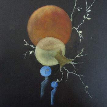 Painting titled "L'entre deux monde…" by Josée Roscop, Original Artwork, Pastel