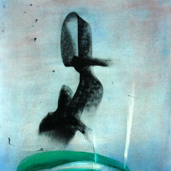 Dibujo titulada "Woda czarna n°33 Po…" por Josef Ciesla, Obra de arte original, Pastel Montado en Otro panel rígido