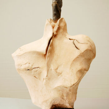 Escultura intitulada "Moraine Stries blan…" por Josef Ciesla, Obras de arte originais, Terracota