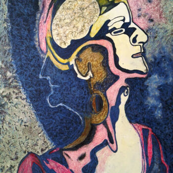 Malerei mit dem Titel "feminin" von Josef Leitner, Original-Kunstwerk, Acryl