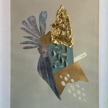 "URRACA" başlıklı Kolaj Josefina Baumann Aubone tarafından, Orijinal sanat, Kolaj Ahşap panel üzerine monte edilmiş