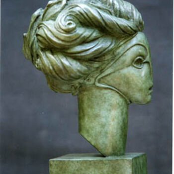 Скульптура под названием "Tête féminine (prof…" - José  Herrera, Подлинное произведение искусства