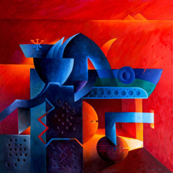 Peinture intitulée ""Fuerza Alada"" par Jose Luis Santamaria Campos, Œuvre d'art originale, Huile