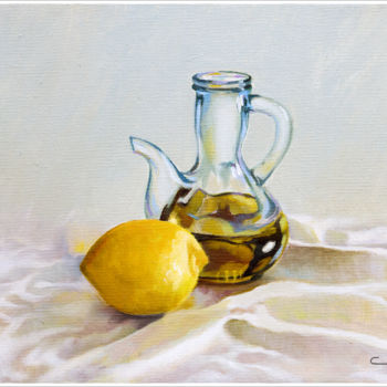 Malerei mit dem Titel ""Aceite y Limón"" von Jose Luis Santamaria Campos, Original-Kunstwerk, Öl