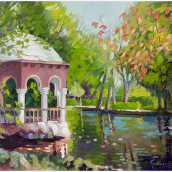 Painting titled ""Parque María Luisa"" by Jose Luis Santamaria Campos, Original Artwork, Oil