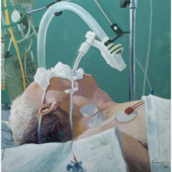Pintura titulada ""Salvando Vidas"" por Jose Luis Santamaria Campos, Obra de arte original, Acrílico Montado en Panel de mad…