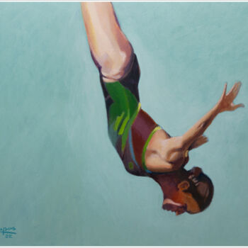 Pintura titulada ""Salto al Infinito…" por Jose Luis Santamaria Campos, Obra de arte original, Acrílico Montado en Bastidor…