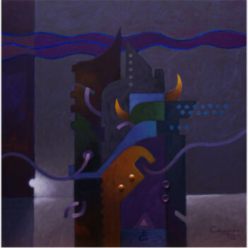 Malerei mit dem Titel ""Paradigma Cuántico"" von Jose Luis Santamaria Campos, Original-Kunstwerk, Acryl Auf Keilrahmen aus H…