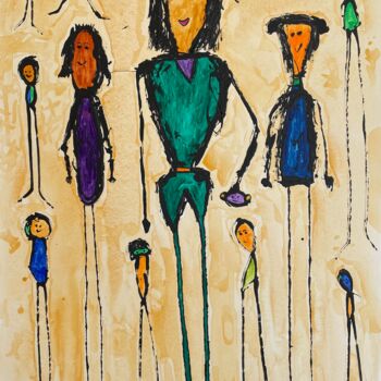 Malerei mit dem Titel "THE GIACOMETTI FAMI…" von Jose Luis Ramírez Portolés, Original-Kunstwerk, Acryl Auf Keilrahmen aus Ho…