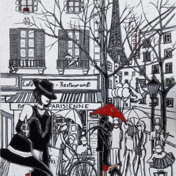 Peinture intitulée "La Parisienne" par Martins Lovers, Œuvre d'art originale, Acrylique